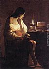 Georges de La Tour Magdalen of the night light painting